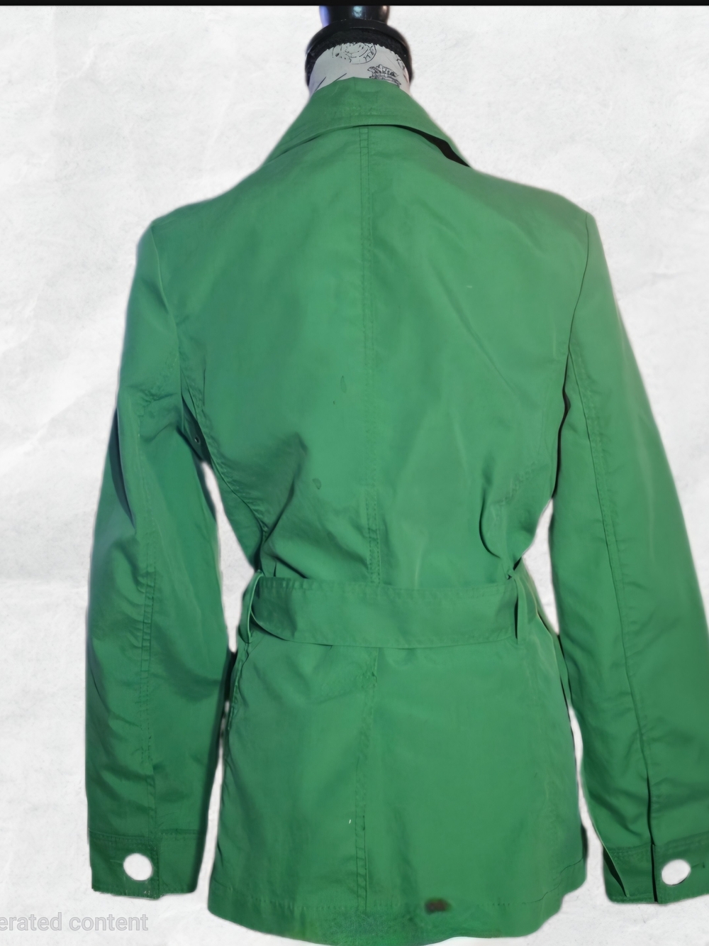 Green Women's Belted Trench Coat - Picture 2 of 2